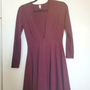 Deep V American Apparel Skater Dress